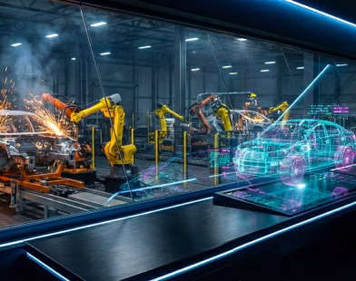 Sanal Fabrika Dijital İkiz Kontrol Merkezi ve Robotik Üretim Hattı