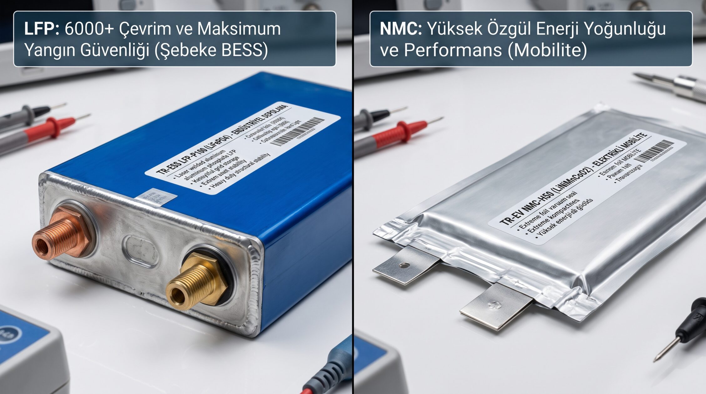 Şebeke Tipi LFP ve Mobilite Tipi NMC Batarya Hücre Teknolojileri Kıyaslaması